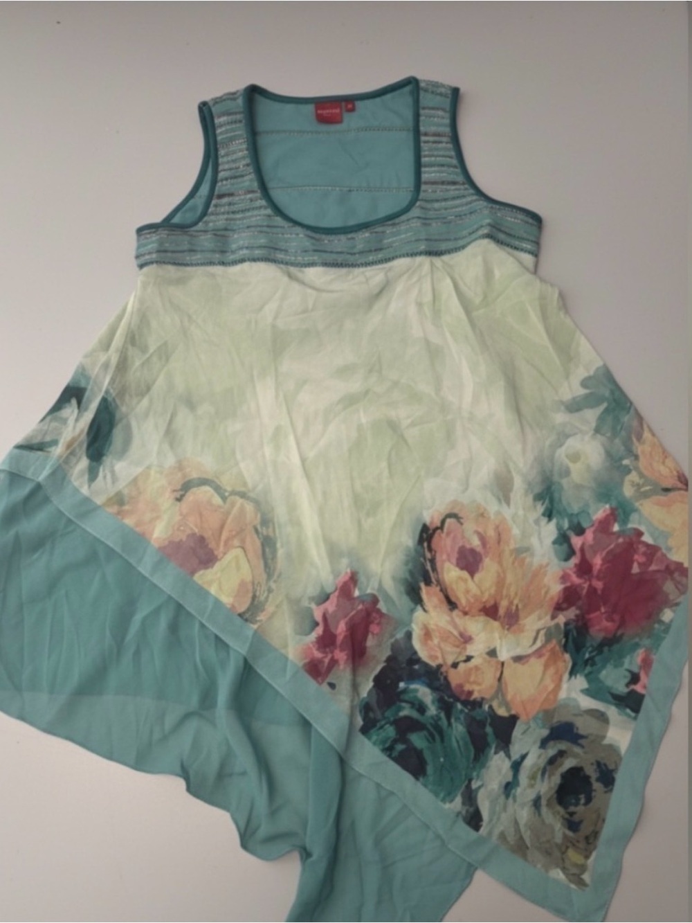 Satya Paul Silk Asymmetrical Floral Tunic Top S - Picture 2 of 6